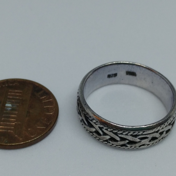 SOLD Sterling Silver Braid Band Ring - Picture 2 of 2